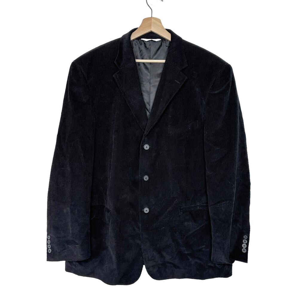 Linea Uomo Professional Black Corduroy Sports Jacket Blazer 44 Long